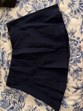 Abercrombie & Fitch Navy Blue Pleated Midi Skirt